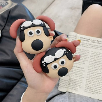 3D Cute Cartoon Pilot Dog Premium AirPods Case Shock Proof Cover