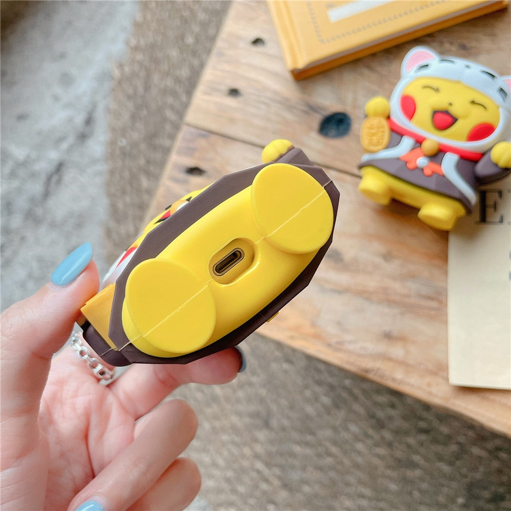 3D Pokemon Pikachu 'White Hat' Premium AirPods Case Shock Proof Cover