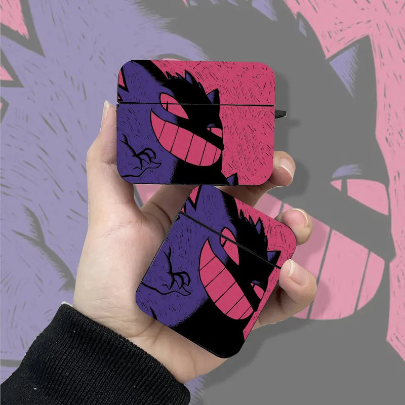 Cute Cartoon 'Laughing Gengar' Airpods Case Shock Proof Cover