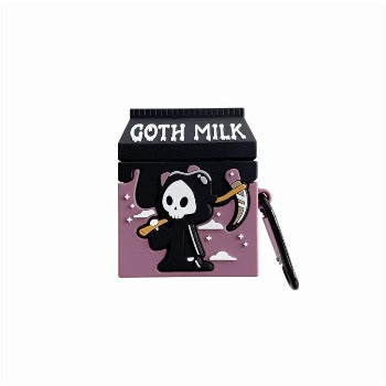 Cute 3D Halloween 'Goth Milk' Premium AirPods Case Shock Proof Cover