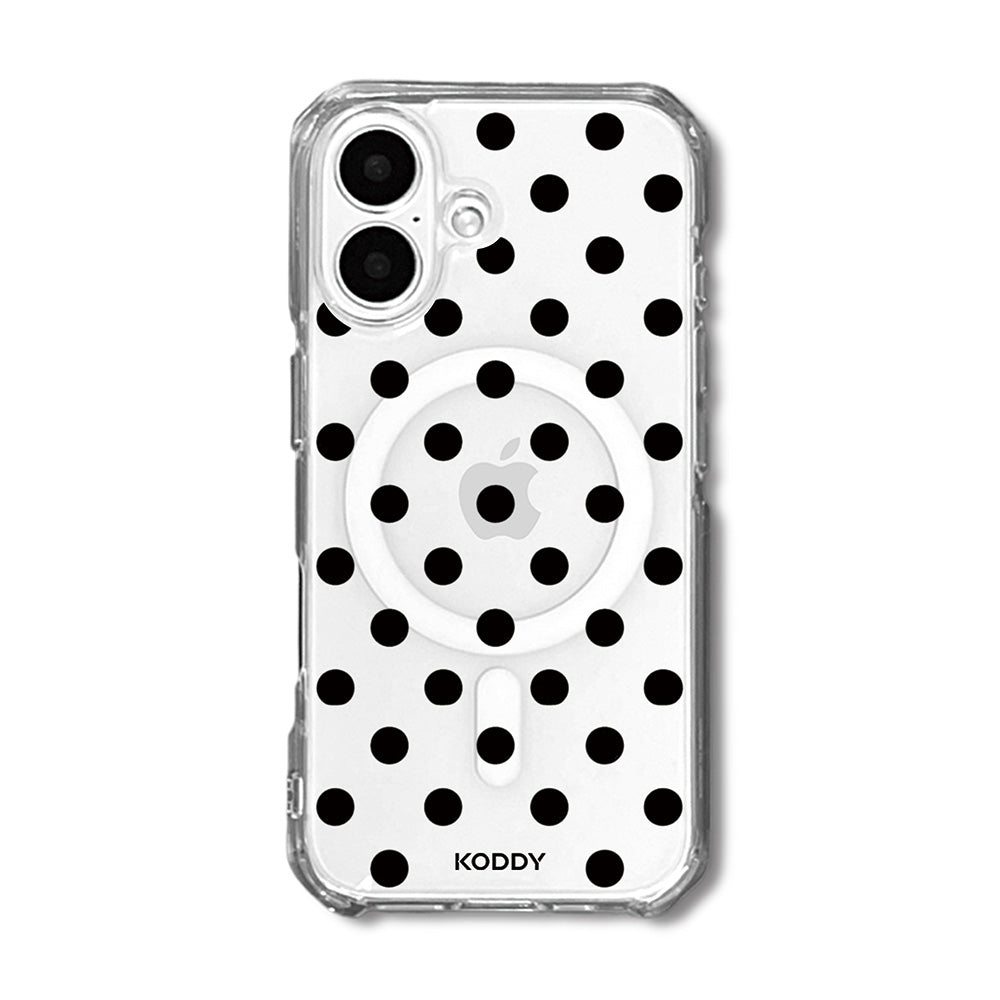 Black Polka Dot Bold Phone Case - KODDY