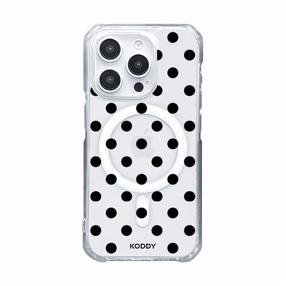 Black Polka Dot Bold Phone Case - KODDY