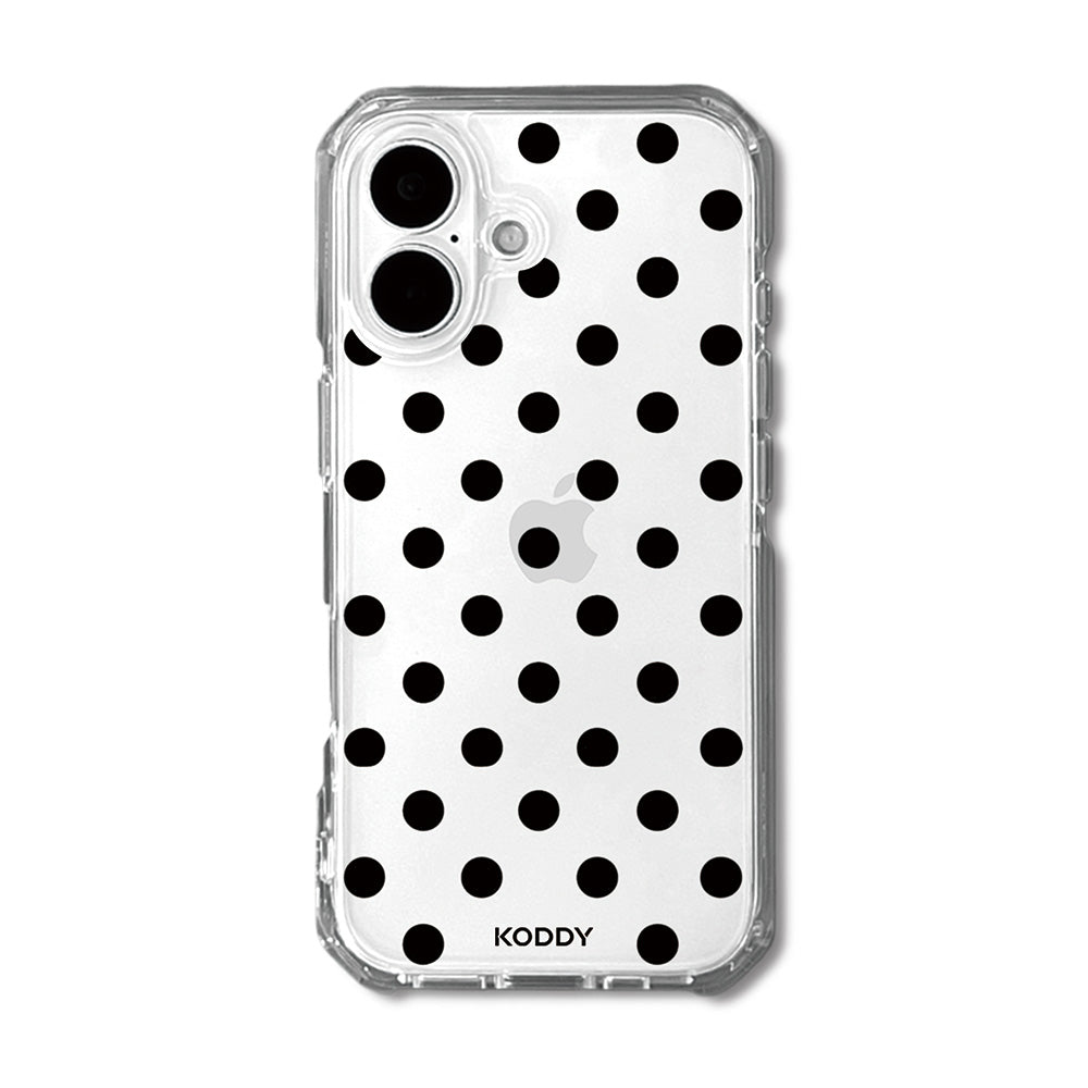 Black Polka Dot Bold Phone Case - KODDY
