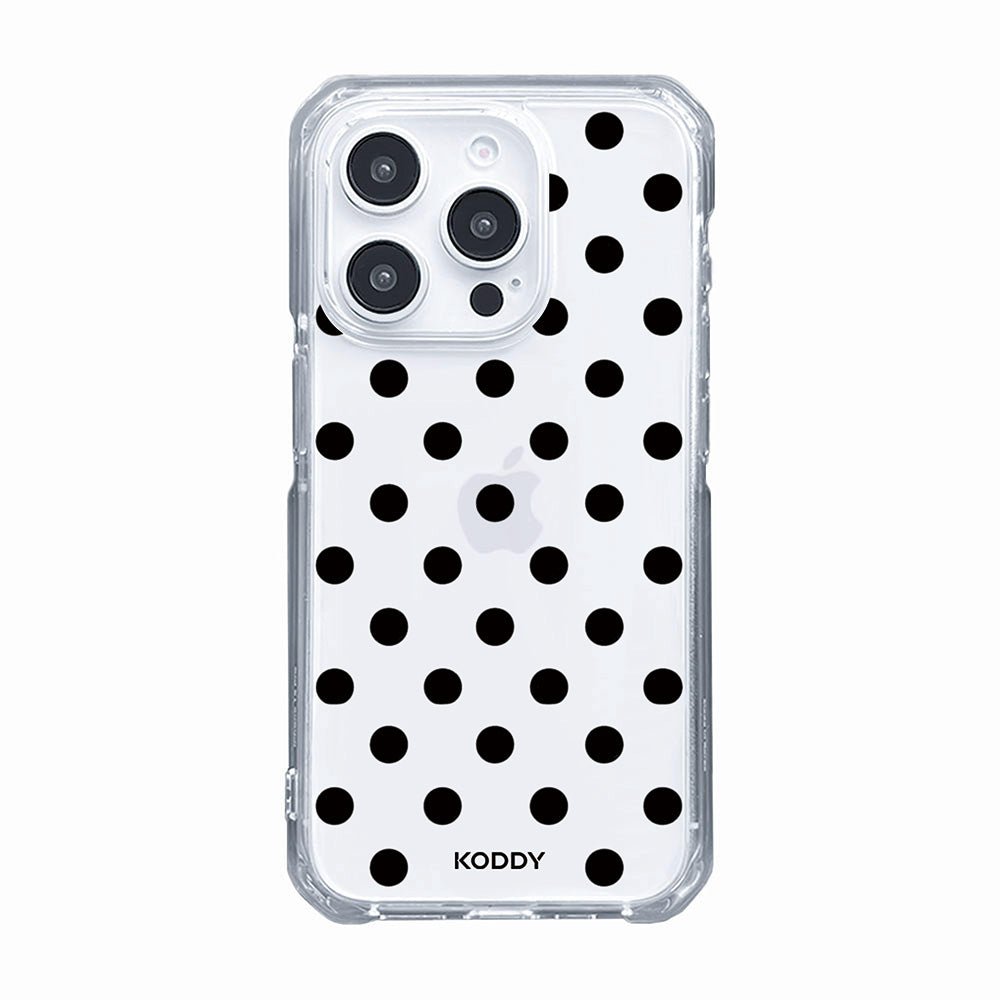 Black Polka Dot Bold Phone Case - KODDY