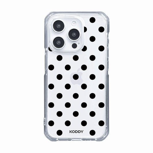 Black Polka Dot Bold Phone Case - KODDY