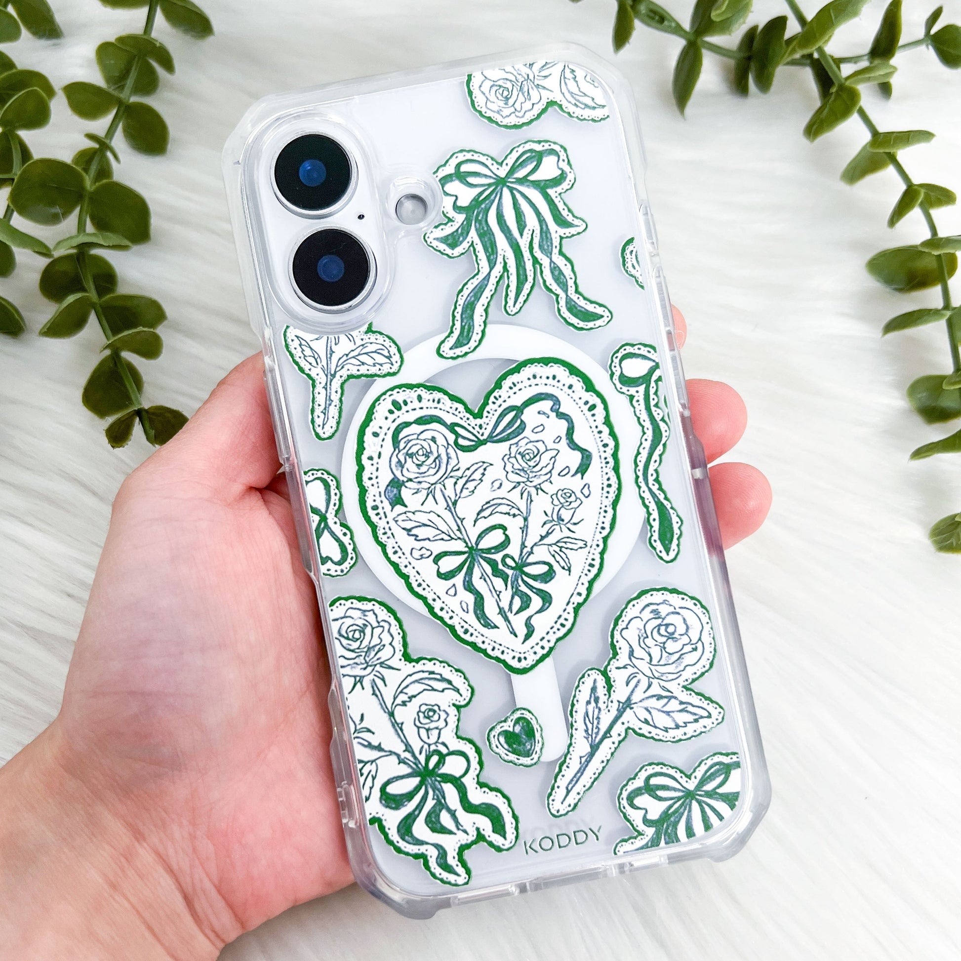 Moss Green Lace Phone Case - KODDY