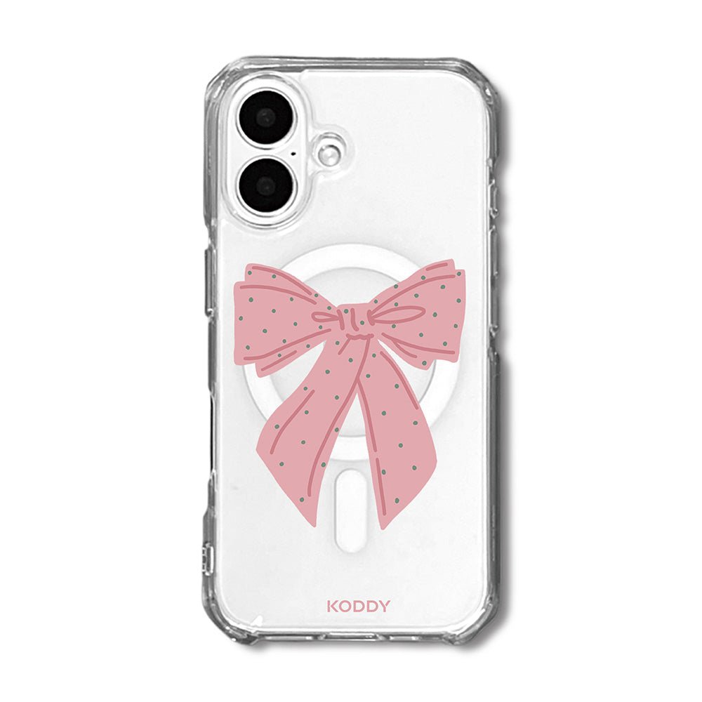 Polka Dot Pink Ribbon Phone Case - KODDY