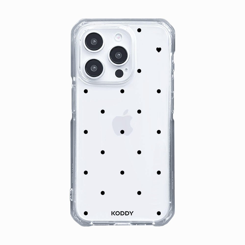 Polka Dot with Love in Black Phone Case