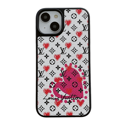 Lou Balloon & Heart Leather iPhone Case