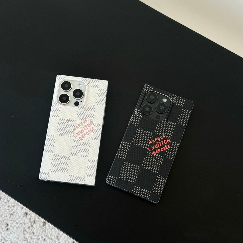 Lou Black & White Sqaure iPhone Case