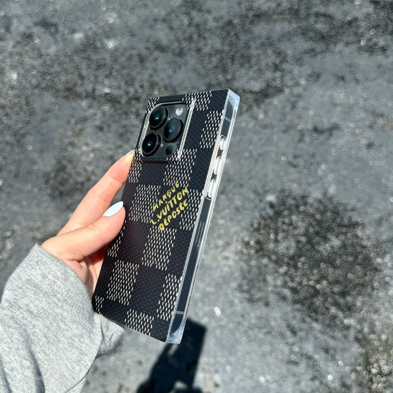 Lou Black & White Sqaure iPhone Case