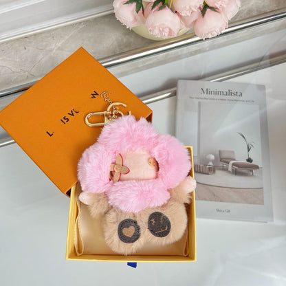 Fluffy Cute Sunflower Plush Keychain