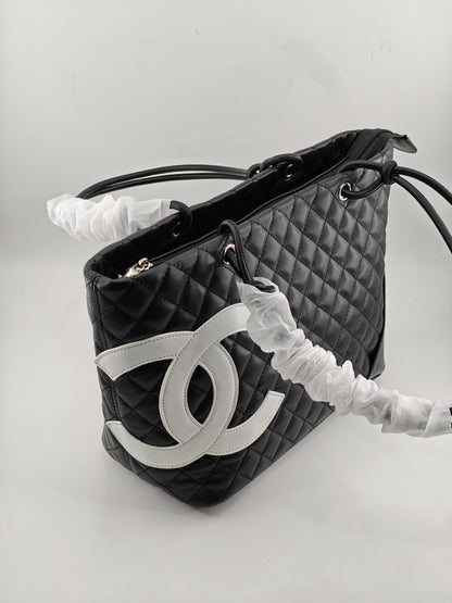 Premium Quilted Leather-Style Tote Bag with Dual Handles