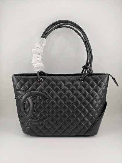 Premium Quilted Leather-Style Tote Bag with Dual Handles