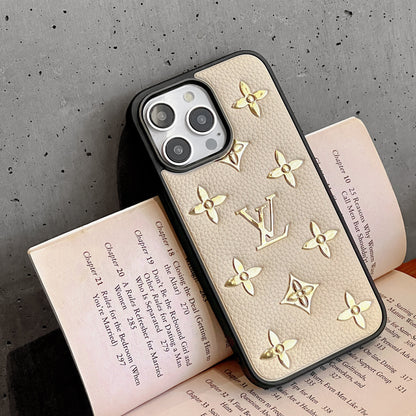 Lou Gold Leather iPhone Case