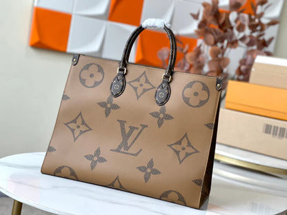Luxe Monogram Leather Tote Bag