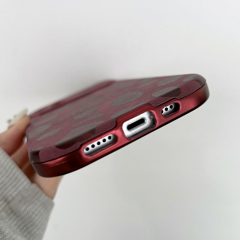 CC Purple Color Leather iPhone Case