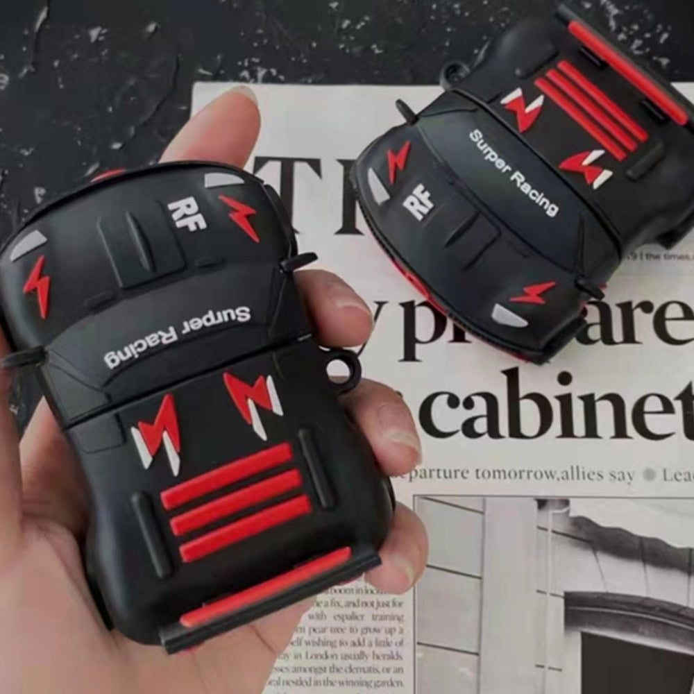 3D Sports Car 'Bugatti Chiron Black' Premium AirPods Case Shock Proof Cover
