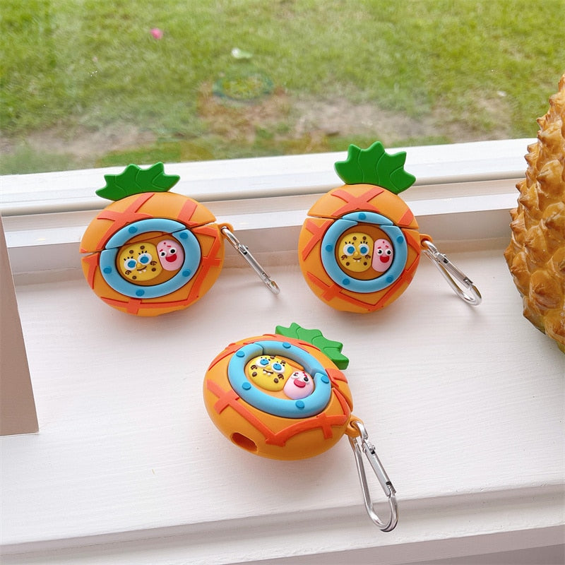 Cute 3D Sponge Bob House Premium AirPods Case Shock Proof Cover