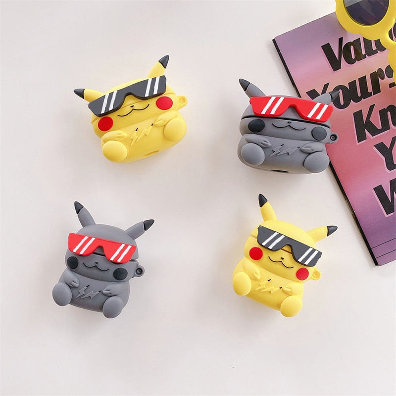 3D Pokemon 'Pikachu Eye Glasses' Premium AirPods Case Shock Proof Cover