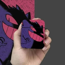 Cute Cartoon 'Laughing Gengar' Airpods Case Shock Proof Cover