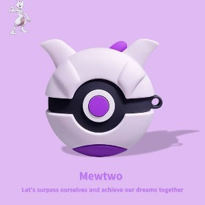 Pokemon 'Pokeball Mewtwo' Premium AirPods Case Shock Proof Cover