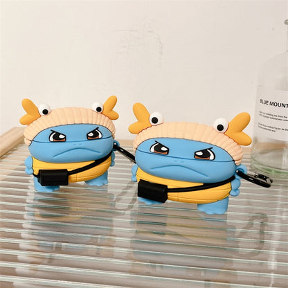 3D Cute Pokemon 'Bonote Angry Squirtle' Premium AirPods Case Shock Proof Cover