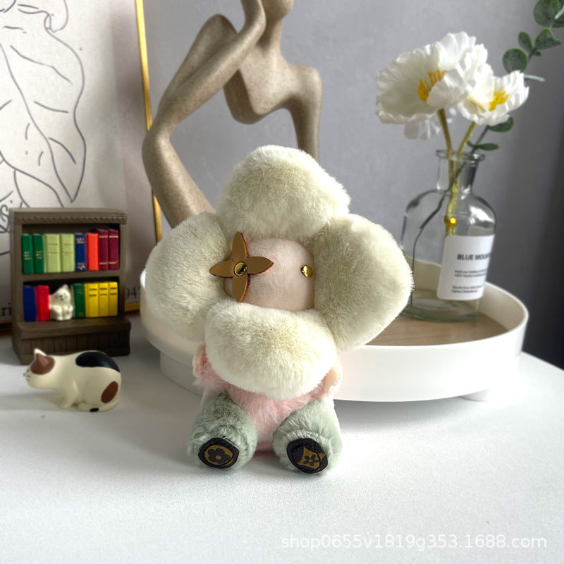 Cute Sunflower Plush Keychain – Vivian Doll Bag Charm for Women, Car & Backpack Decoration