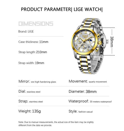 Shark & Sapphire Golden Radiance Luxury Women's Watch