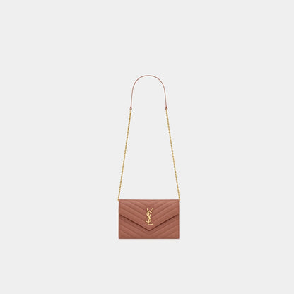 YL- Envelope Chain Wallet In Lambskin